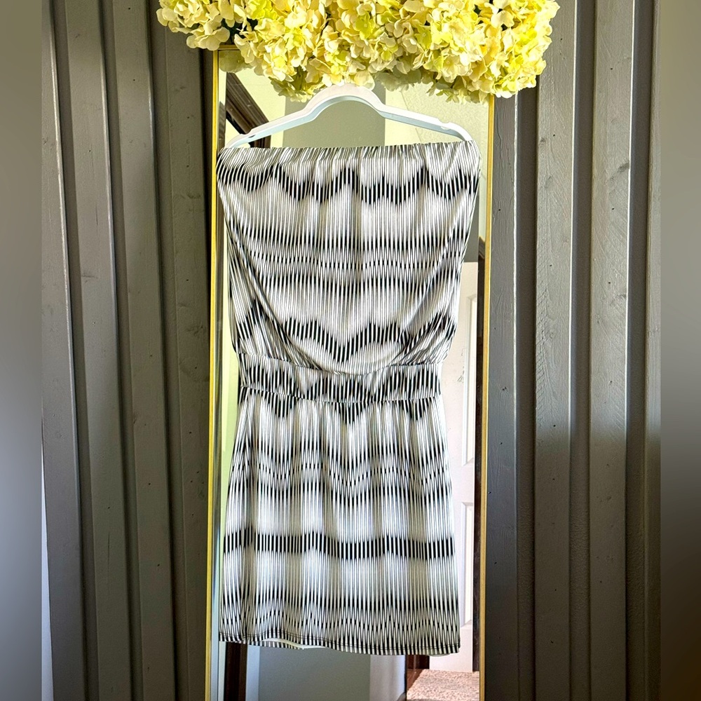 S-Twelve Gray and White One Shoulder Sundress